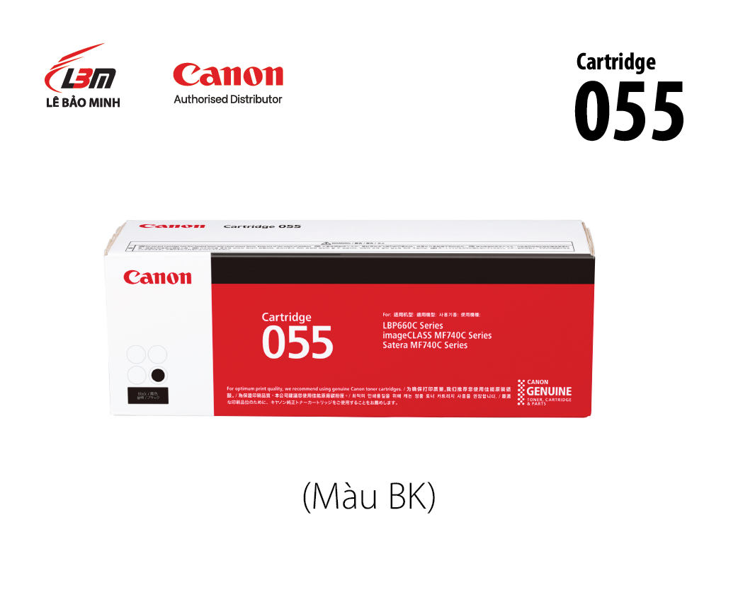 Hộp Mực In Canon 055 Chính Hãng (BK/C/M/Y) cho LBP664Cx / MF746Cx
