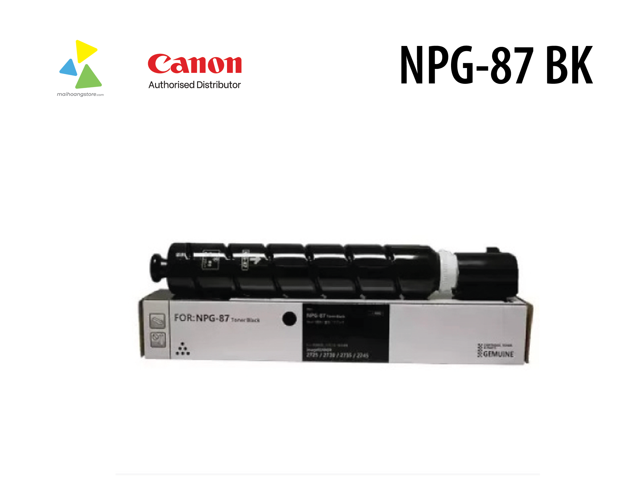 Hộp mực Canon NPG-87 BK Chính Hãng - Dành cho máy photocopy Canon imageRUNNER 2725i/2735i/2745i