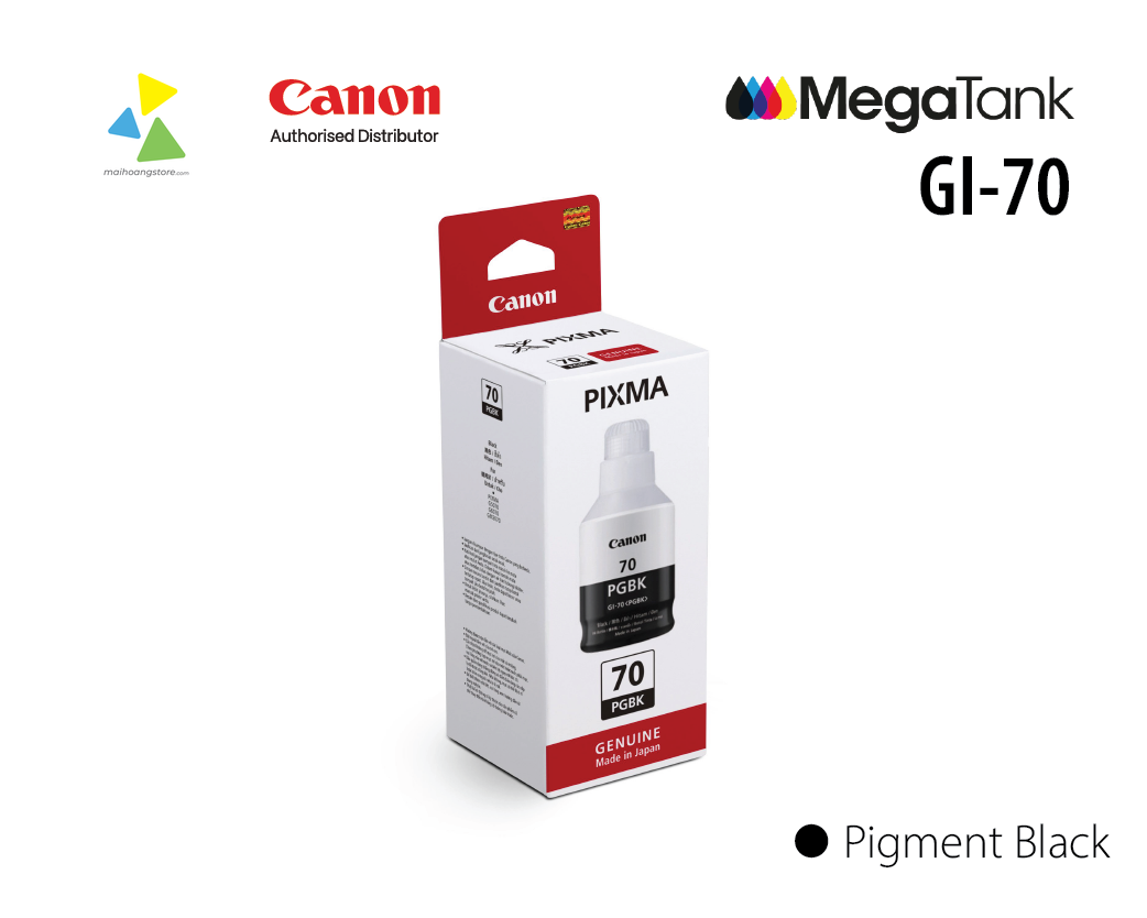 Hộp Mực Canon GI-70 PGBK/C/M/Y Chính Hãng Cho Máy In G5070, G6070, G7070