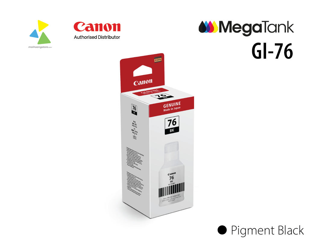 Hộp Mực Canon GI-76 (PGBK/C/M/Y) Chính Hãng – Tương Thích Canon GX5070/GX6070/GX7070