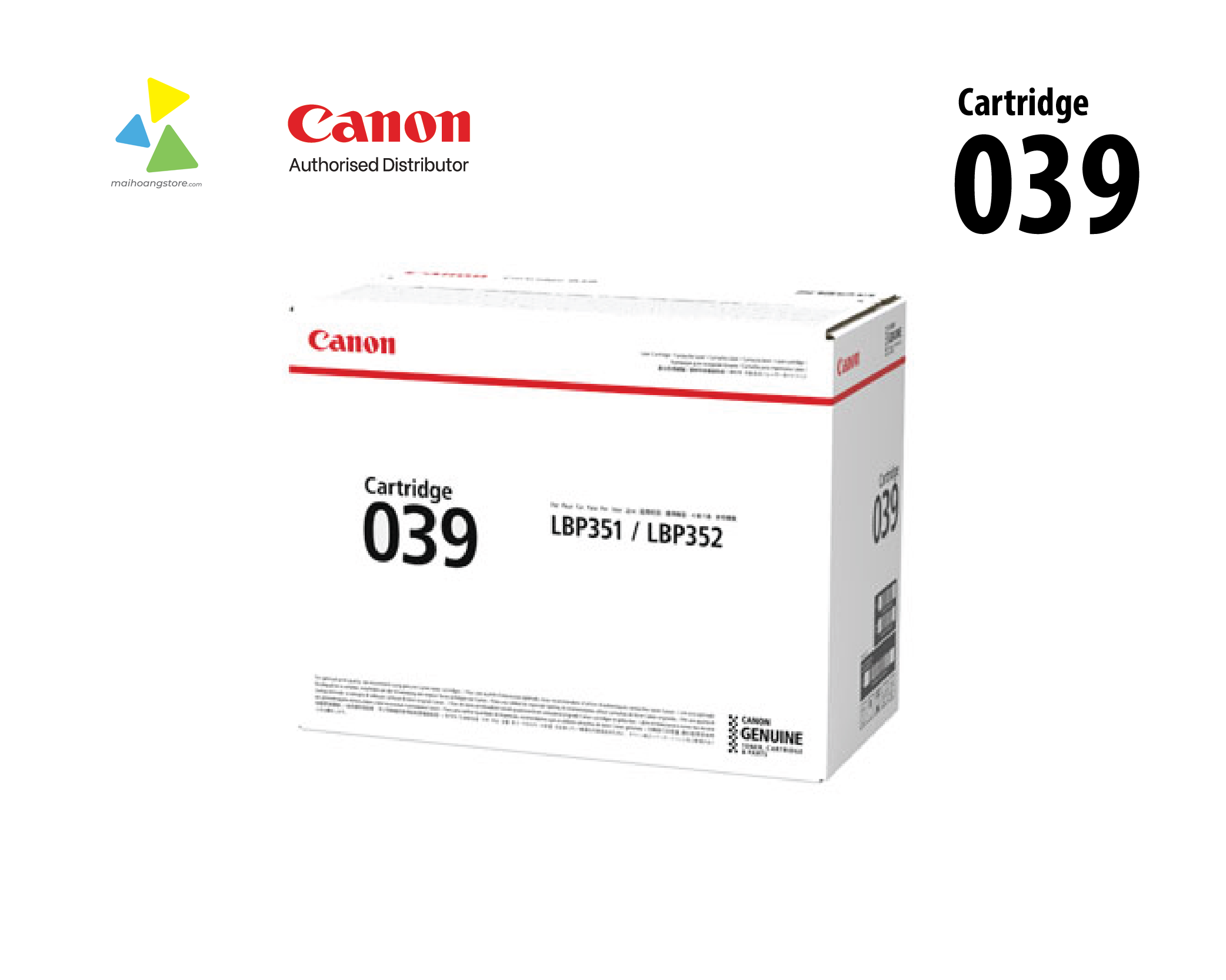 Hộp Mực In Canon 039 Đen (Black) Chính Hãng - Dùng Cho Canon LBP 351x, LBP 352x