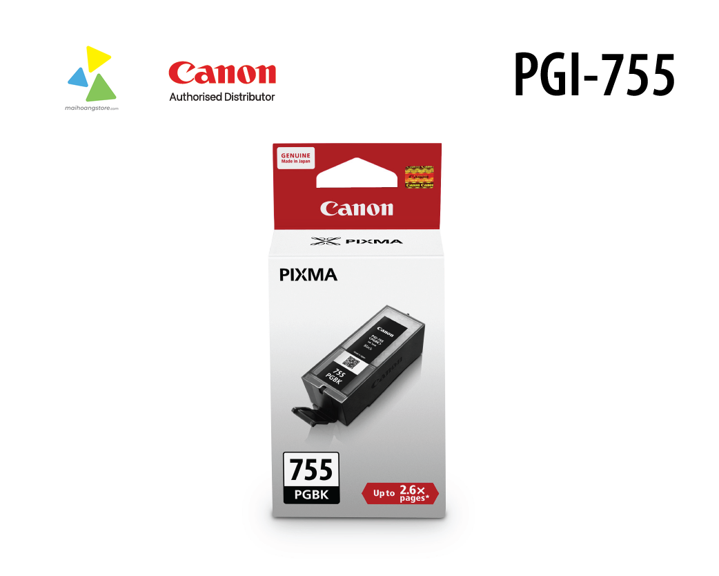 Hộp Mực In Canon PGI-755 Đen Pigment Chính Hãng