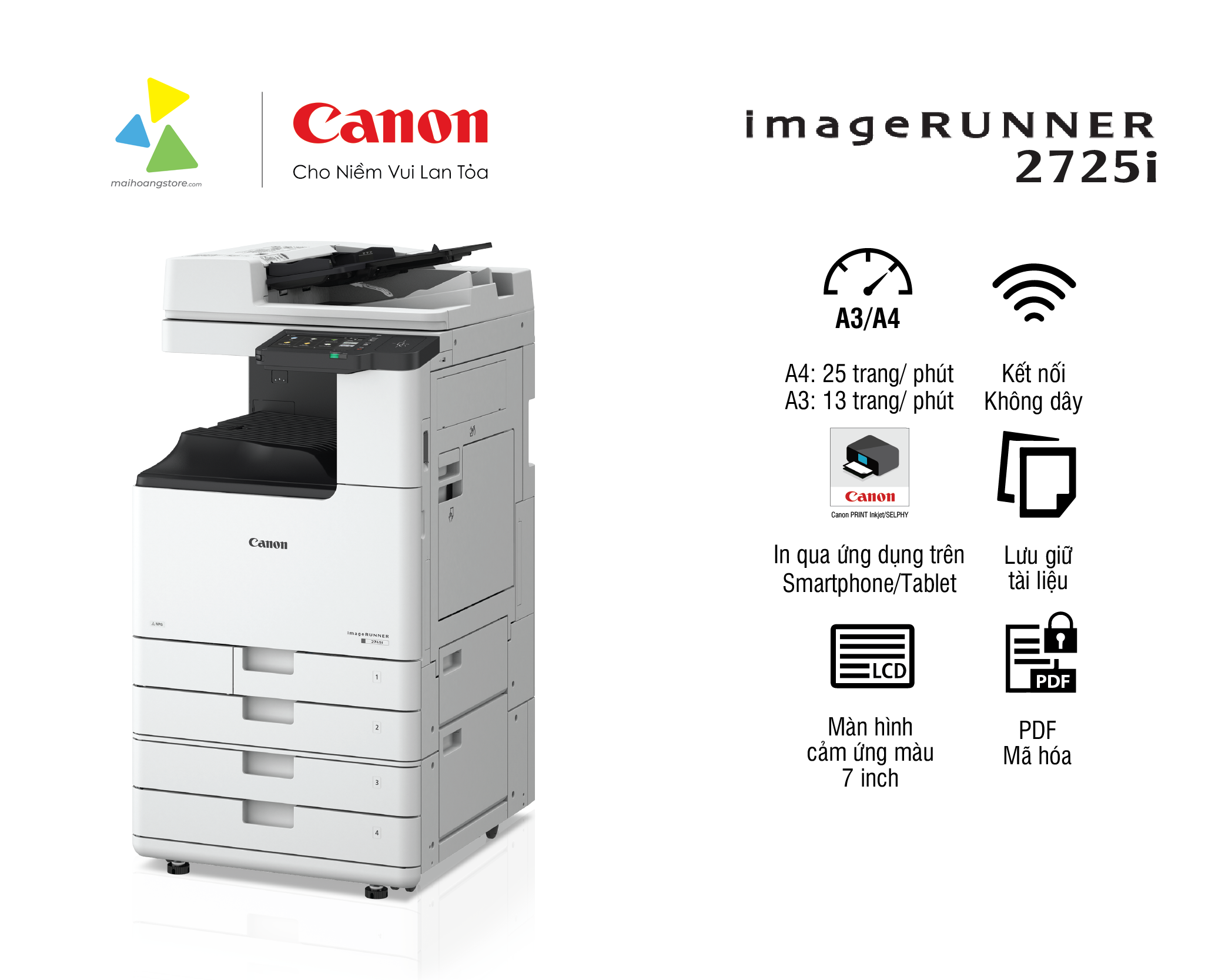 Máy Photocopy Đa Chức Năng Canon imageRUNNER 2725i (iR2725i) Laser Đơn Sắc A3
